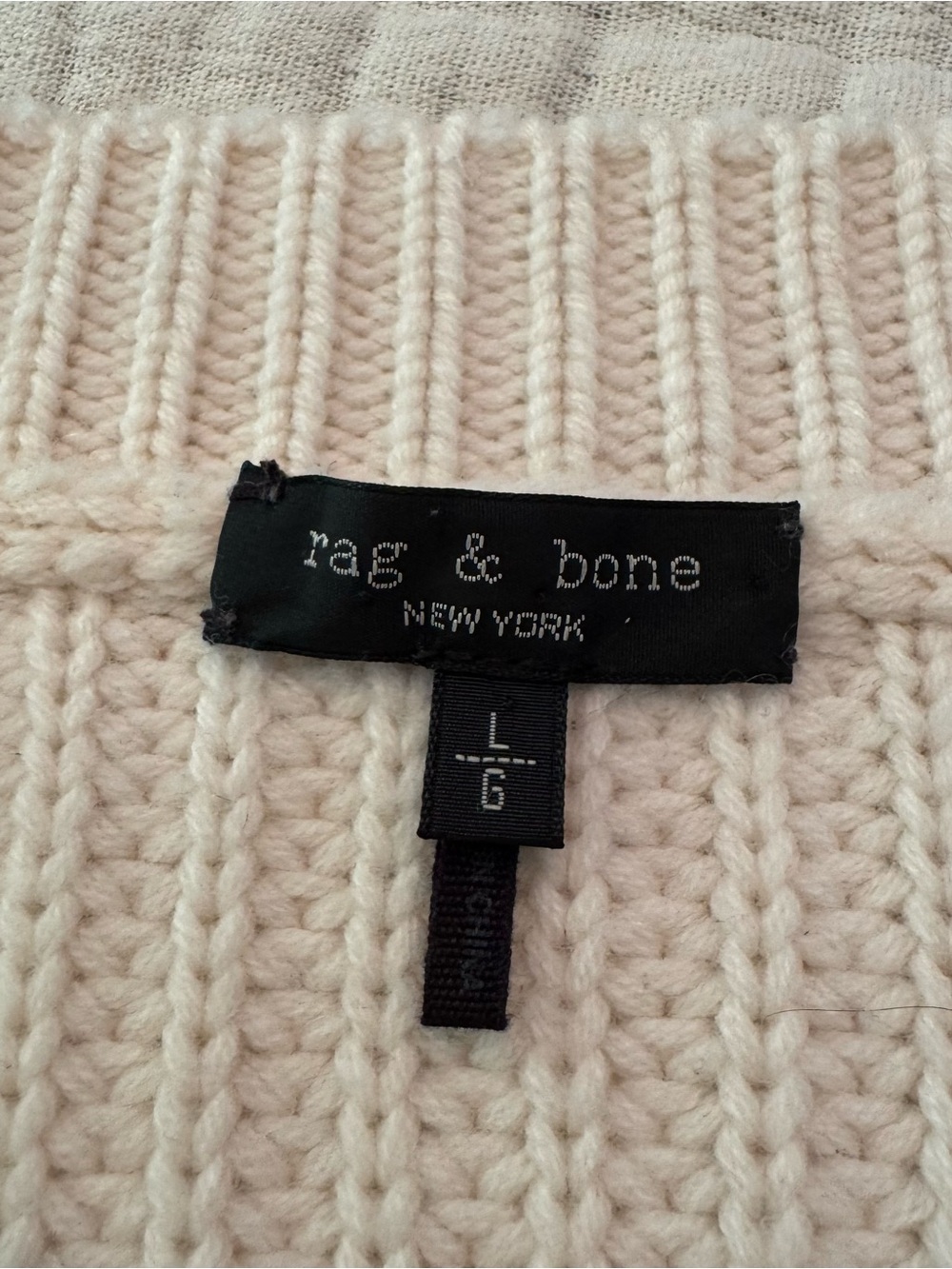 Rag & Bone Conley Cable Knit Wool Cashmere Button-Down Cardigan Ivory Large - Picture 5 of 13